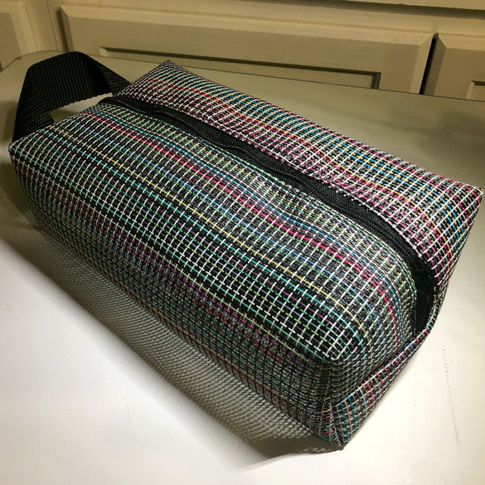 Dunfrezen's Upcycled mesh shaving kit bag